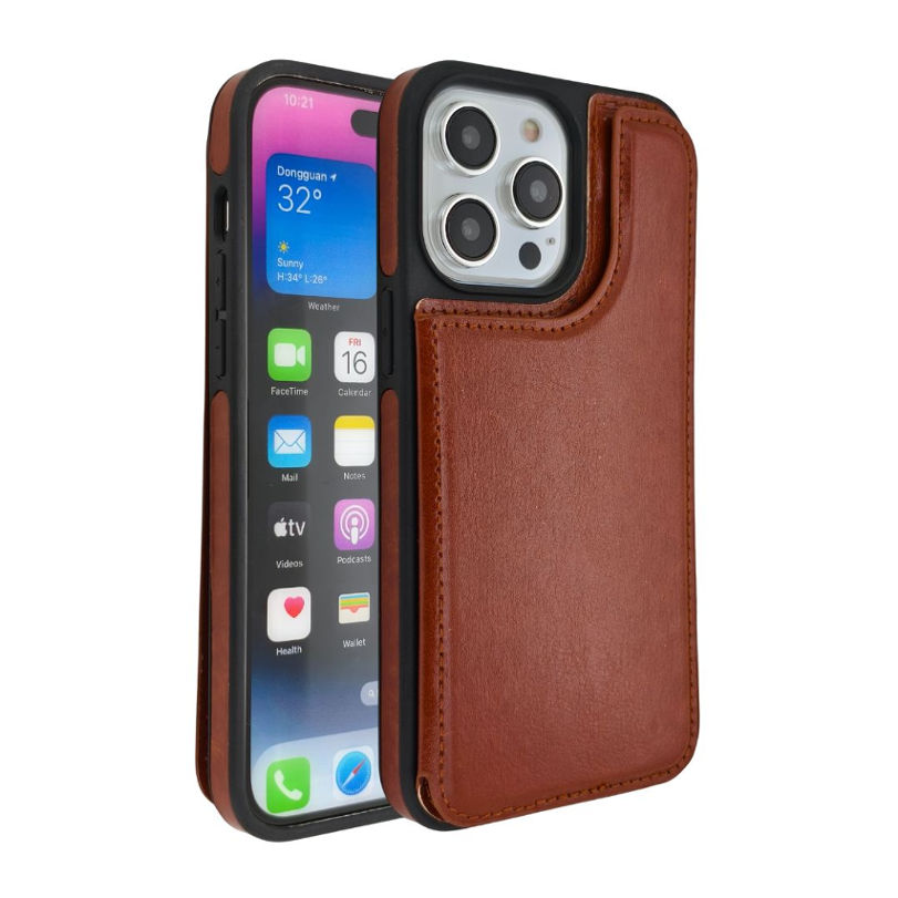 iPhone 13 Pro Card Holder Case Brown